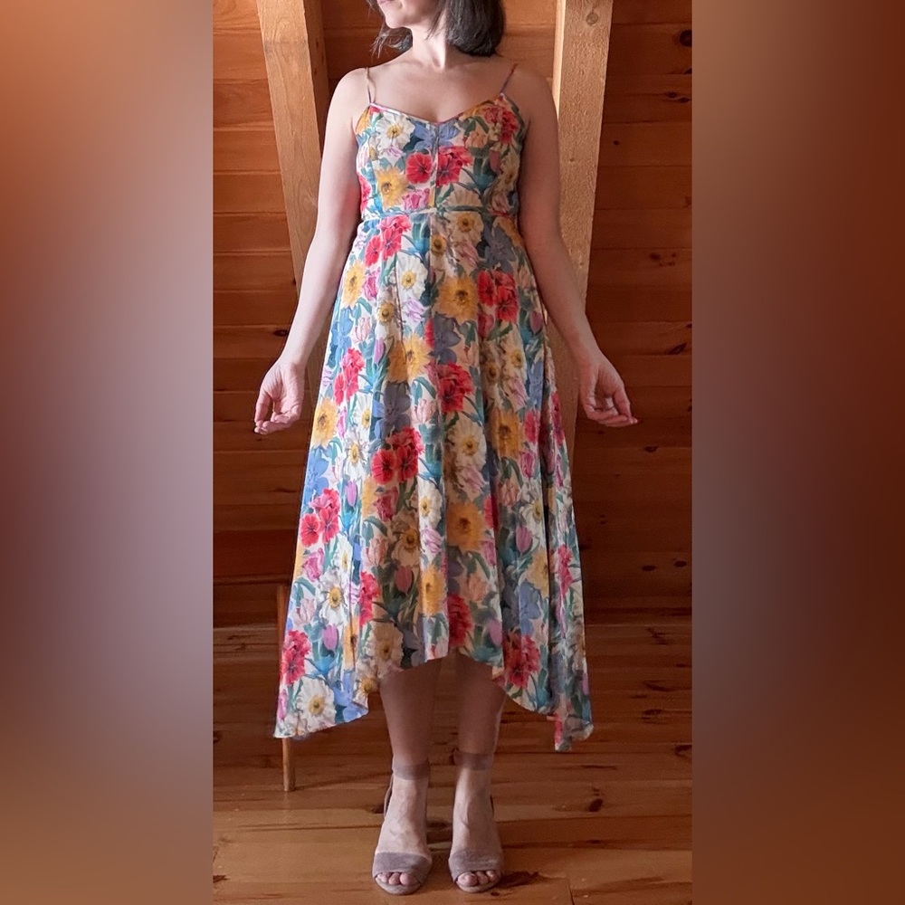 100% silk. J. Crew Liberty Fabric Dress with Floral Pattern